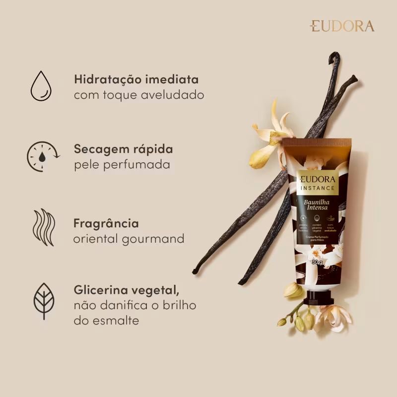 CREME PERFUMADO PARA M�OS INSTANCE BAUNILHA INTENSA 30G